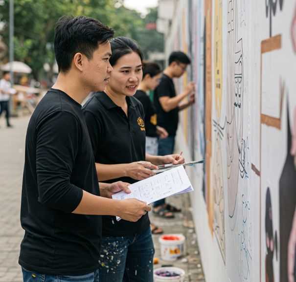 Đội ngũ vẽ tranh tường Bút Thần