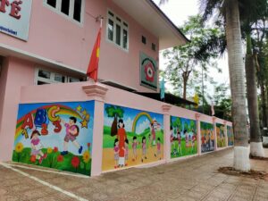 Các chủ đề tranh tường phổ biến trong trường mầm non