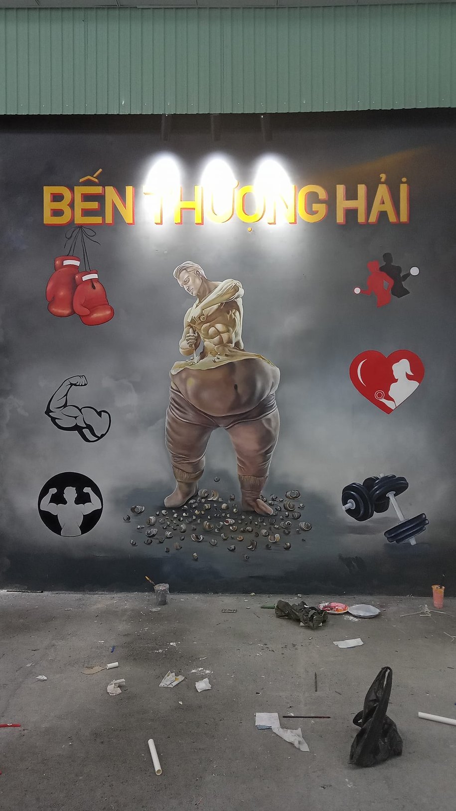 Vẽ Tranh Tường Phòng Gym Đẹp: +30 Mẫu Xu Hướng 2026 & Báo Giá Chi Tiết 35 Vẽ tranh 3D phòng gym