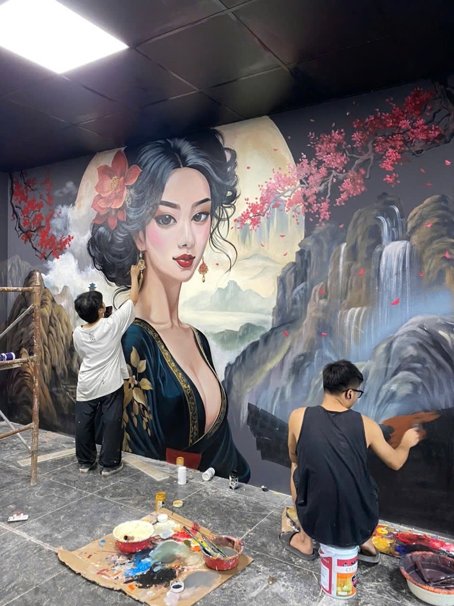 Mẫu tranh tường nhà hàng Nhật Bản