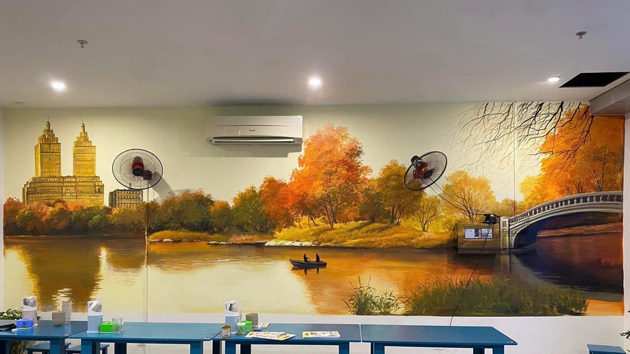Tranh tường nhà hàng chủ đề phong cảnh