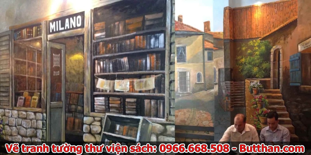 Tranh tường trong thư viện giúp nâng cao niềm yêu thích đọc sách